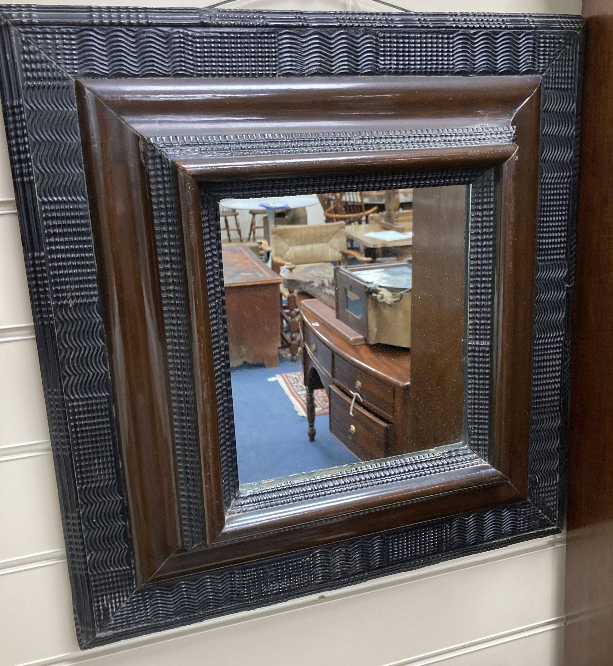 A Dutch style wall mirror, width 49cm, height 53cm